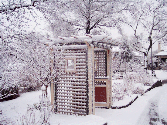 Garden Arbor with Gate and English Lattice